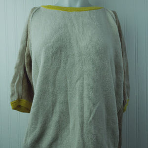 Field Flower Anthropologie Beige Ivory Sweater L
